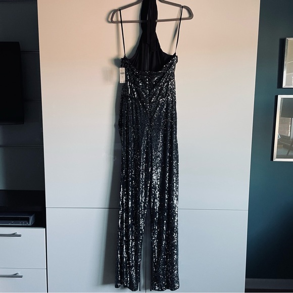Anthropologie Black Sequin Halter Jumpsuit - Picture 7 of 15